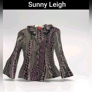 Sunny Leigh Multicolor Flared Sleeve Blouse Women's Size Small